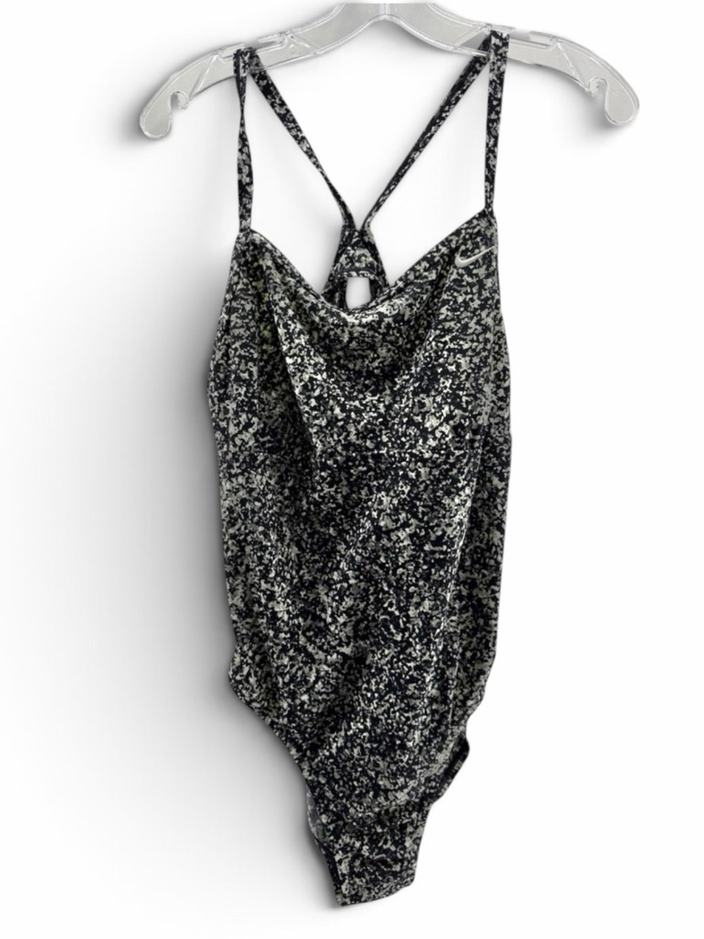 Nike Black & White Patterned One-Piece Swimsuit Size XL